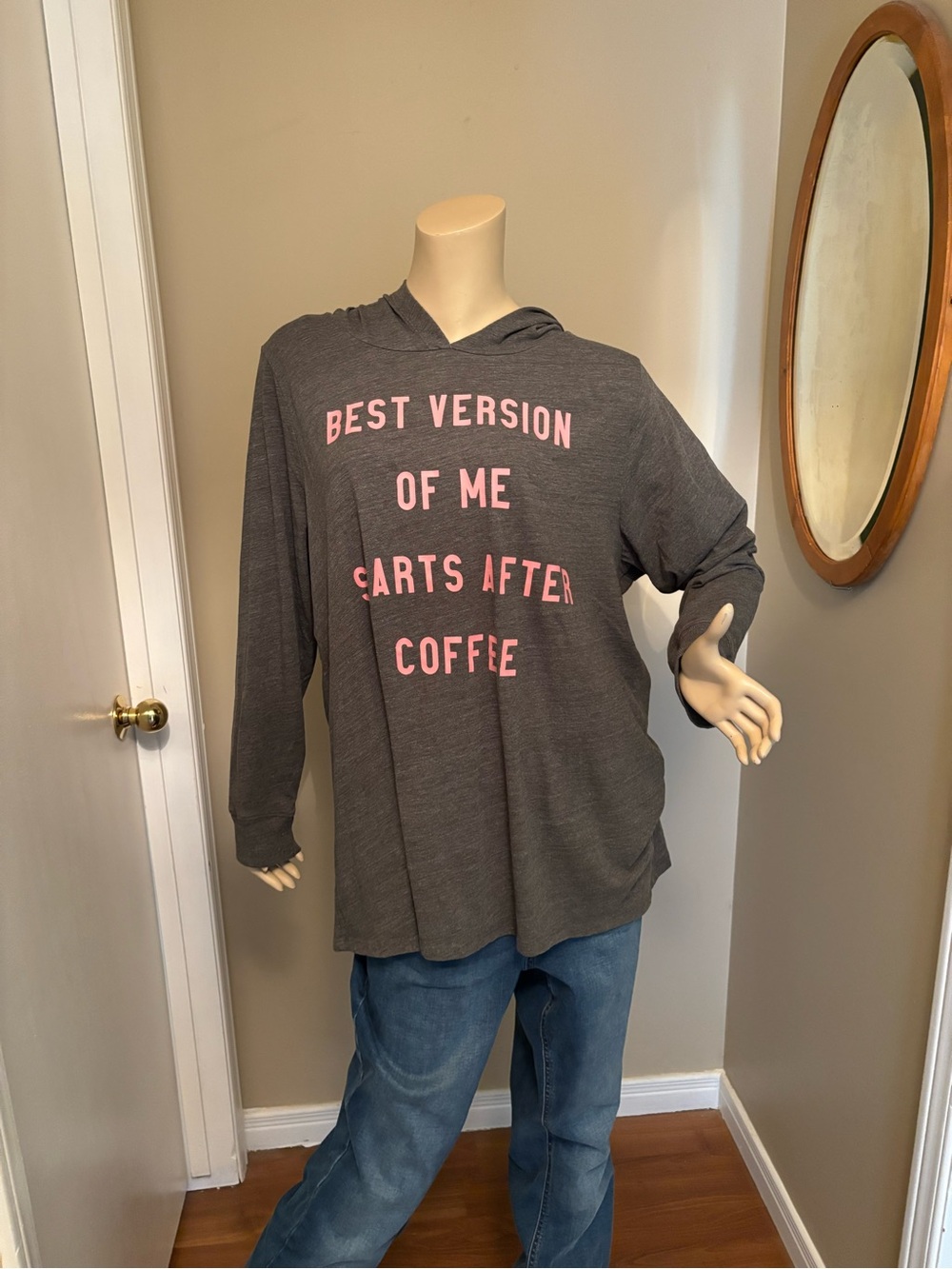 torrid Gray Hoodie with Pink Slogan